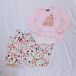Girls Eddie Bauer Pink Fleece Pajama Set Size 10/12